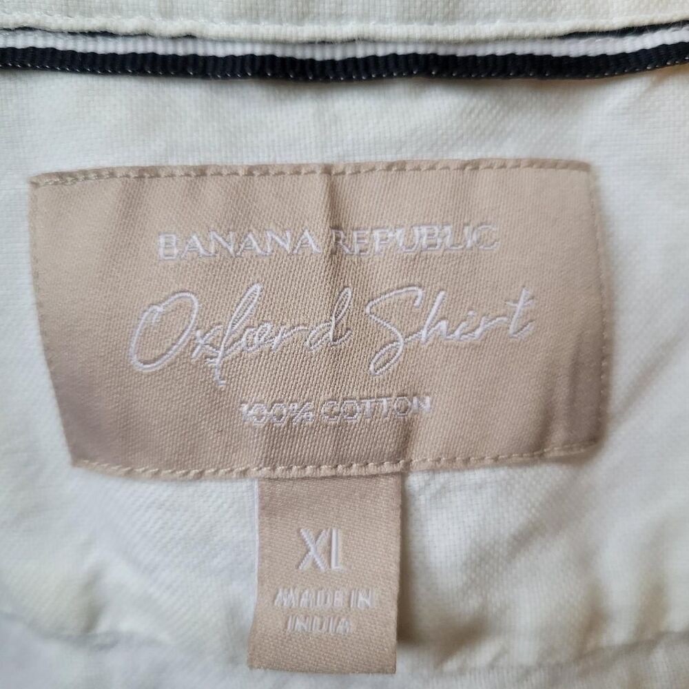 Banana Republic Women's XL cotton Oxford White Shirt Preppy Classic Capsule - Picture 4 of 5